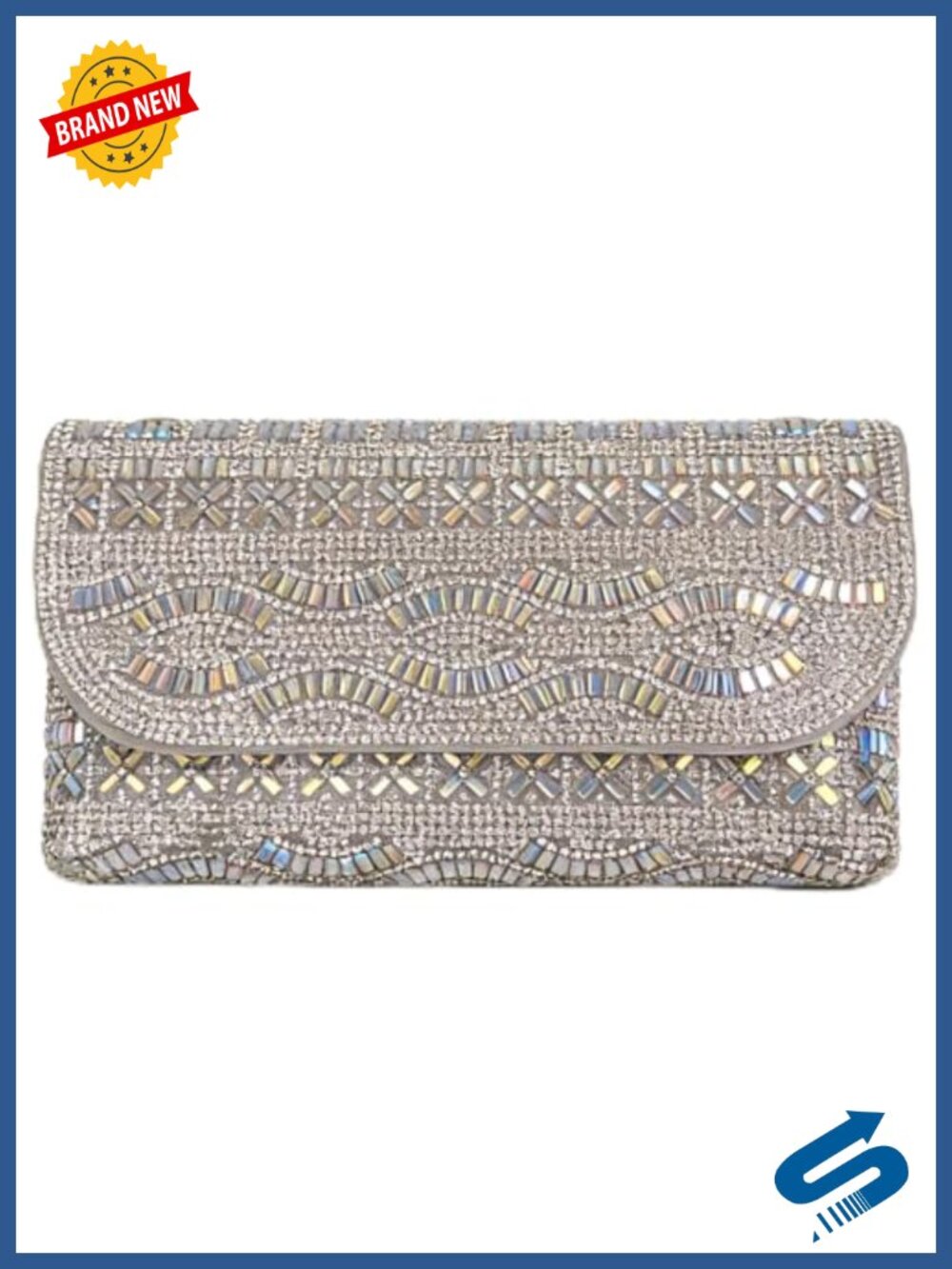 Rhinestone Clutch Purse Studded Evening Bag Chain Strap Wedding Party